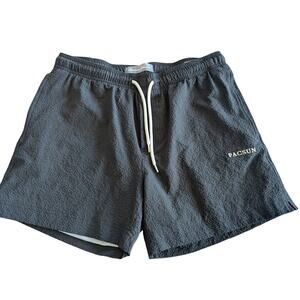 Pacific PacSun men's swim trunks New black textured lined drawstring size medium